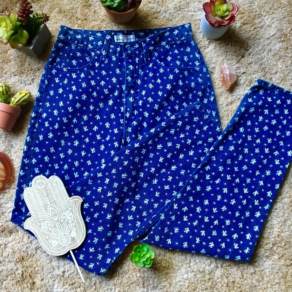 {Vintage Guess} High Waist Cactus Sun Denim Jeans